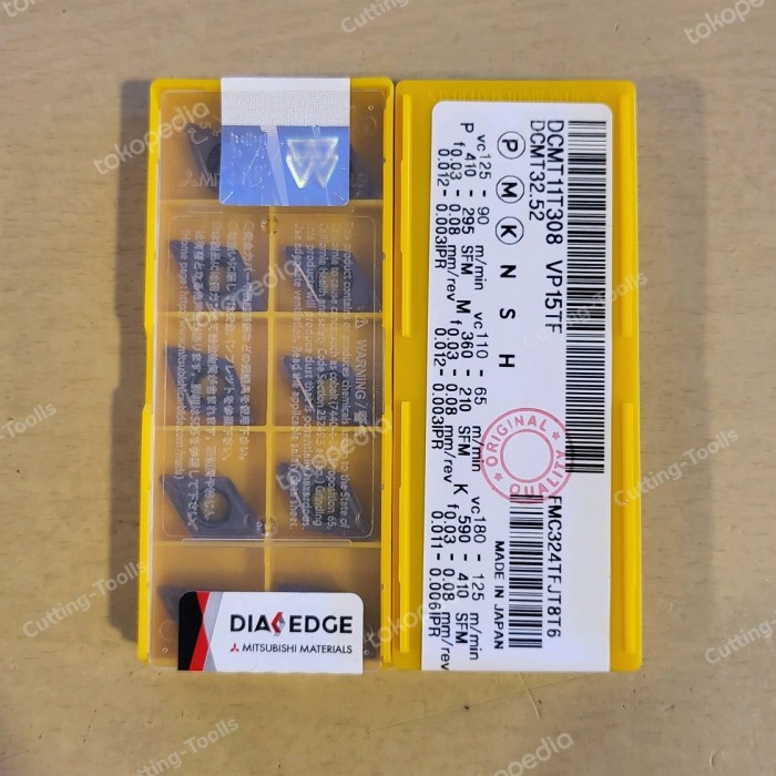 [Ori] Insert Dcmt 11T308 Vp15Tf Mitsubishi Original - Dcmt 11T308 Bubut Terbatas