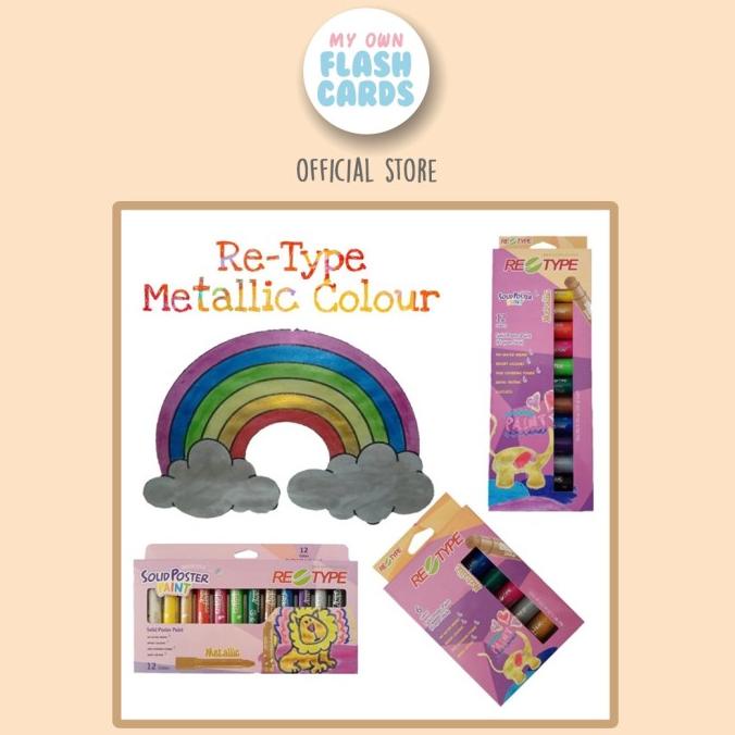 

DISKON!!! PROMO MURAH ReType Metallic Color Solid Poster Paint Kids Safe Crayon Cat Anak - Langsung Kirim