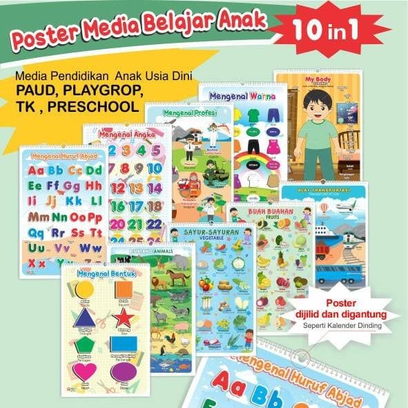

Poster Belajar Anak PAUD / TK / PLAYGROUP / PRESCHOOL