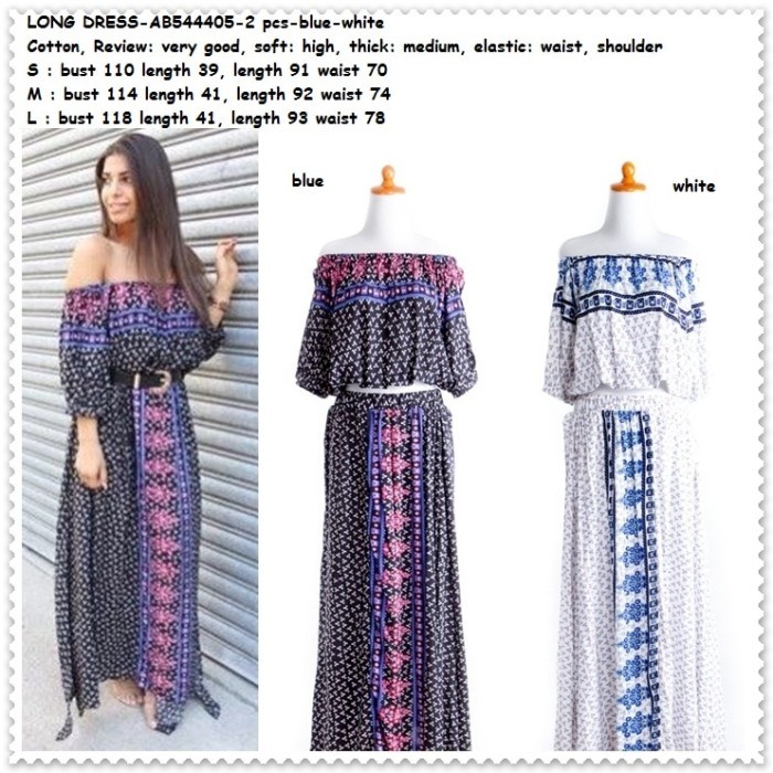 Sexy Long Dress Maxi Boho Bohemian Sabrina Pantai Putih Korea Import