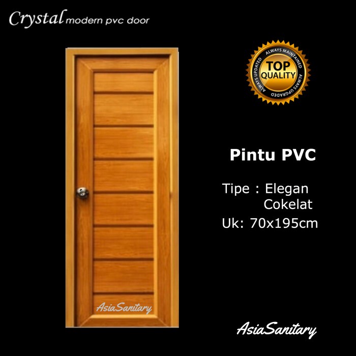 [Rak] Pintu Kamar Mandi Wc Merk Crystal Elegan Cokelat [Mandi]