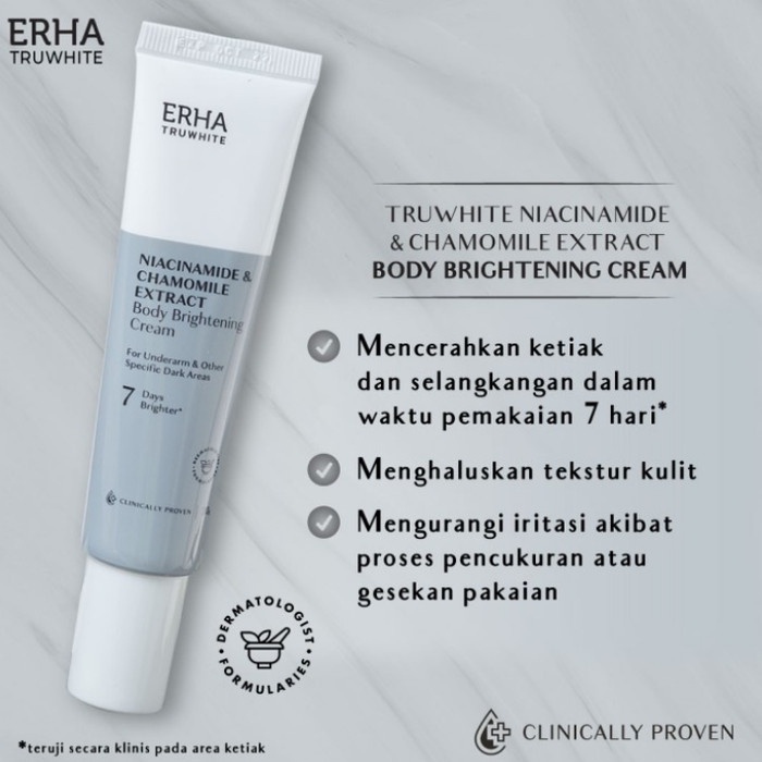 ERHA TRUWHITE BODY BRIGHTENING CREAM. PEMUTIH KETIAK,SIKU,SELANGKANGAN