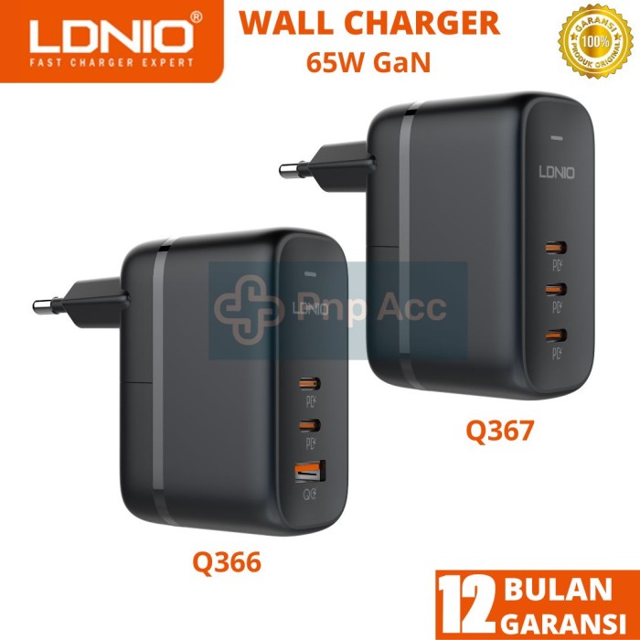 Promo Ldnio Travel Charger Adapter Q366 Q367 65W Gan Tech Super Fast Charger