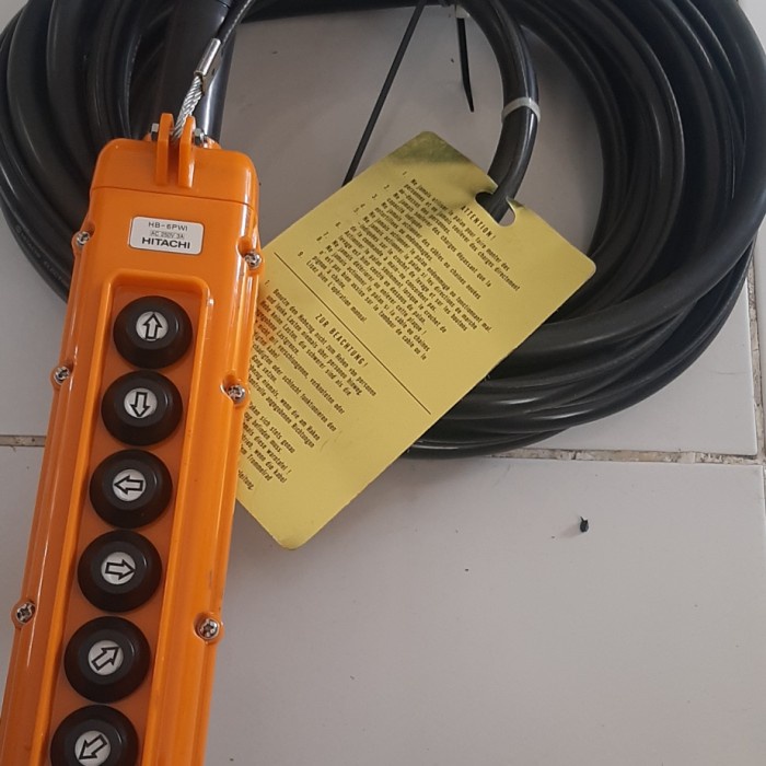 Promo Pushbutton Pendant Hitachi 6 Tombol Single Speed + Kabel Panjang 8 Mtr