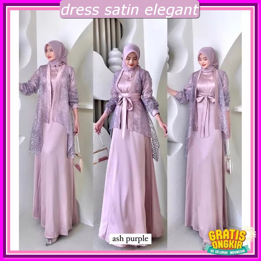 Dress Satin Kondangan Bridesmaid Dreas Brismid Terbaru Gaun Bridesmaid Satin Gahun Remaja Premium Mu