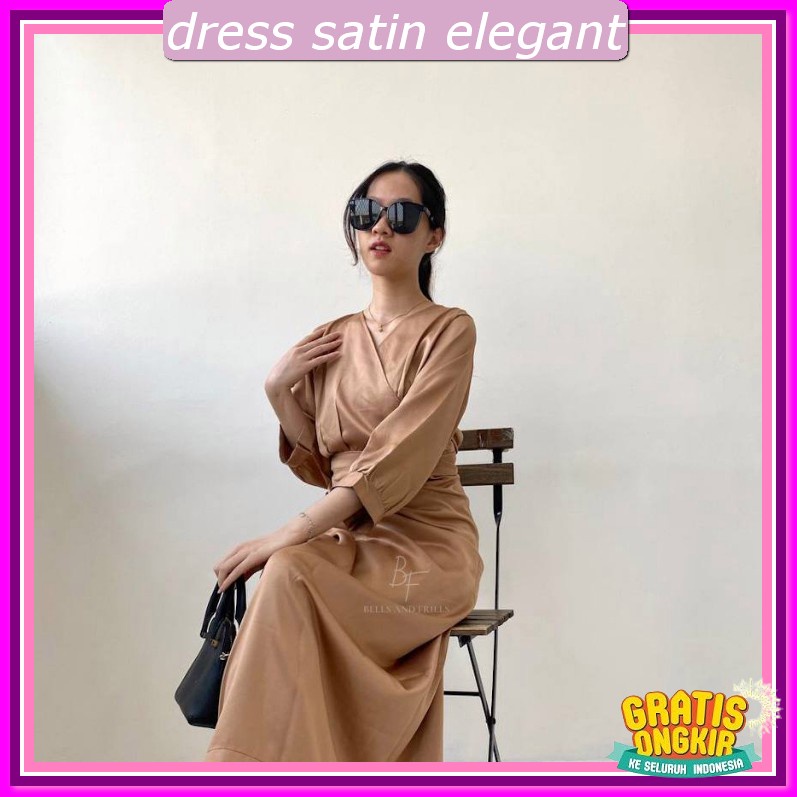 Dres Serut Samping Elejant Dress Satin Kondangan Bridesmaid Dreas Brismid Terbaru Gaun Bridesmaid Sa