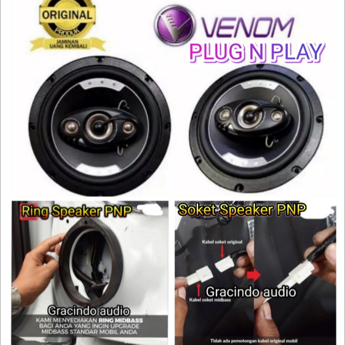 ✅New Ori Speaker Coaxial Venom Diablo Vx603D Plug N Play Pintu Oem Honda Jazz Terbatas