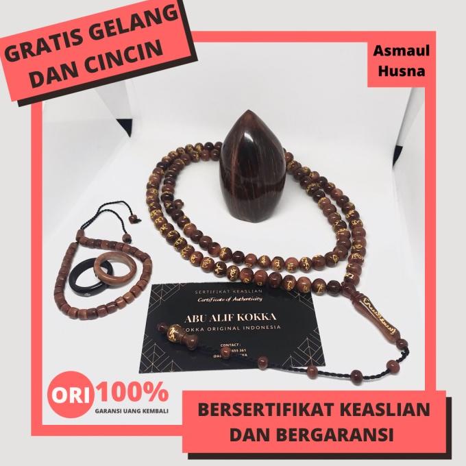 Tasbih Kokka Asmaul Husna Ukir Tasbih Kaokah Asli Bersertifikat