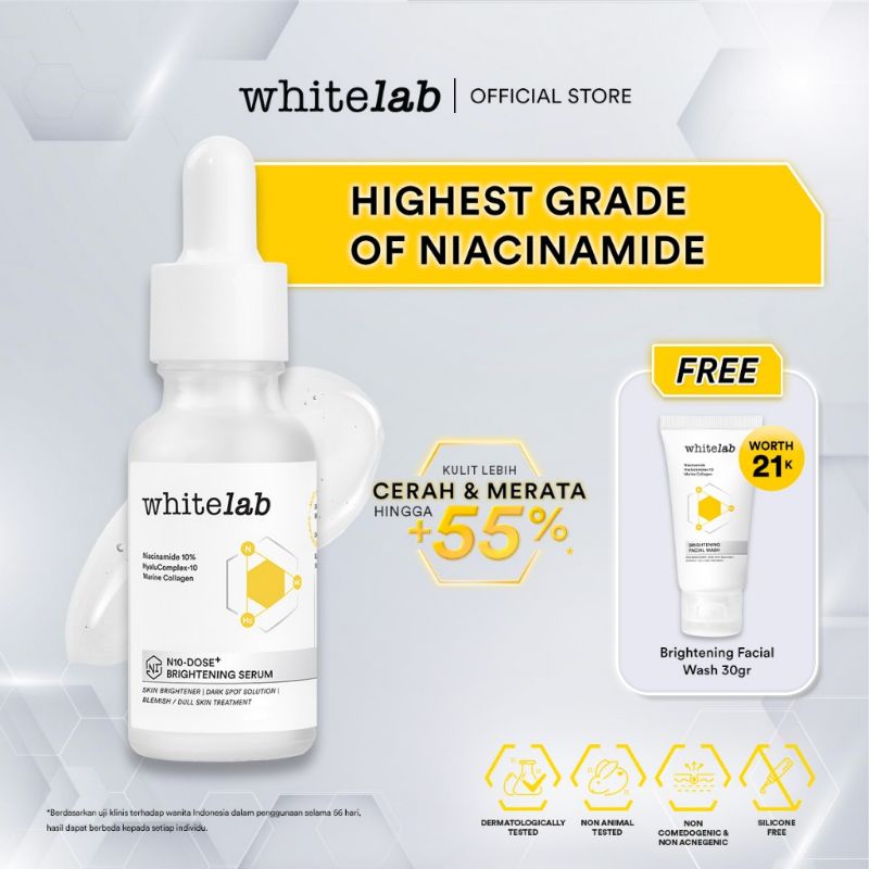 Whitelab N10-Dose+ Brightening Serum | Serum Niacinamide 10% 20 ml
