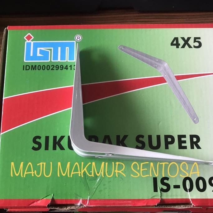 SIKU RAK IGM PUTIH 4*5/SIKU PENYANGGA/PENAHAN LEMARI MEJA/SIKU BENGKOK