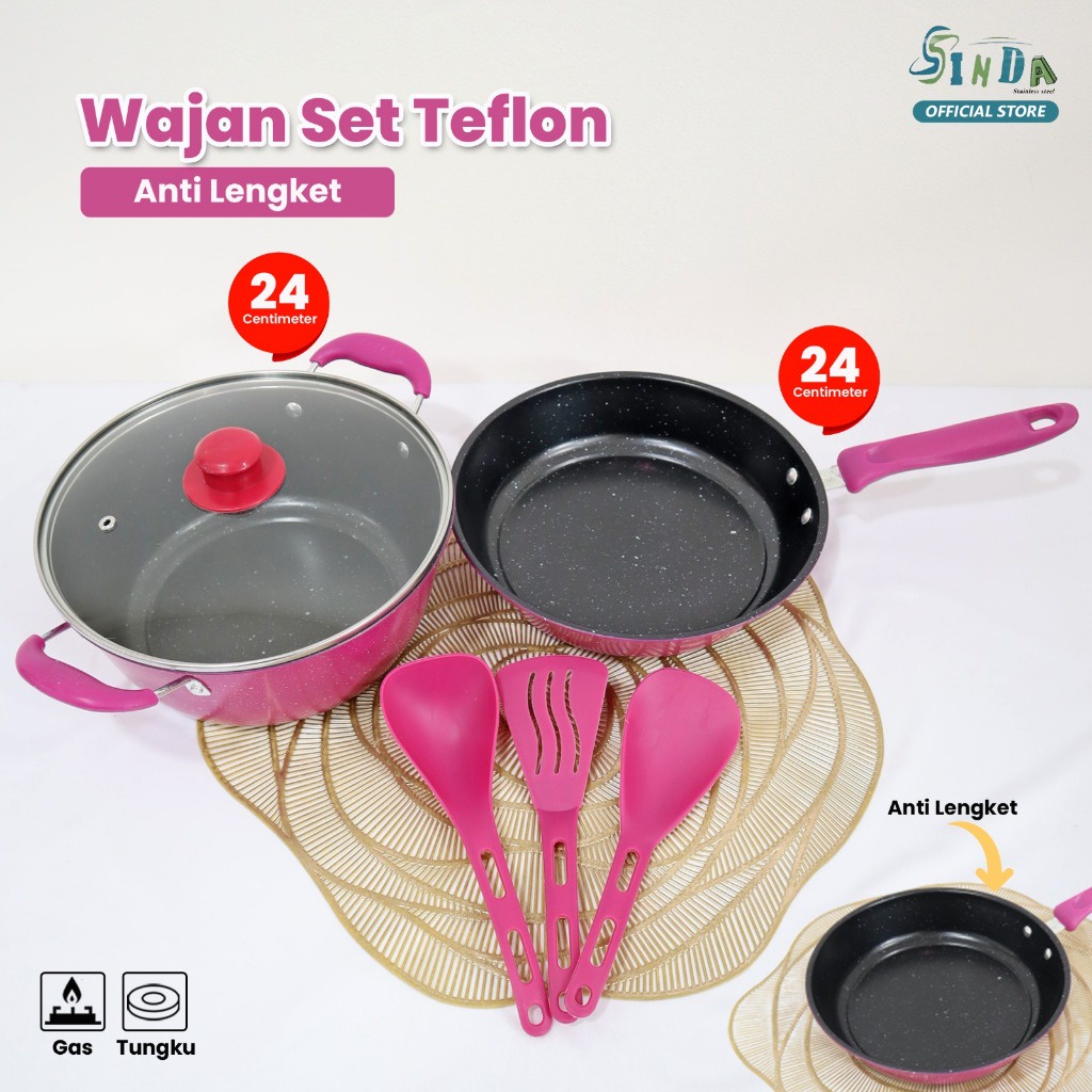 Panci Set Isi 5 Pcs Anti Lengket 13 Promo 3 In 1 Stainless Tebal Murah Paanci Alat Memasak Air Kue M