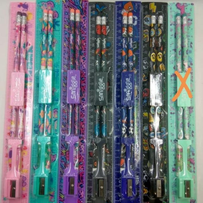 

Smiggle Combo Ruler - Pengaris Pensil Penghapus Rautan Set Smiggle Berkualitas