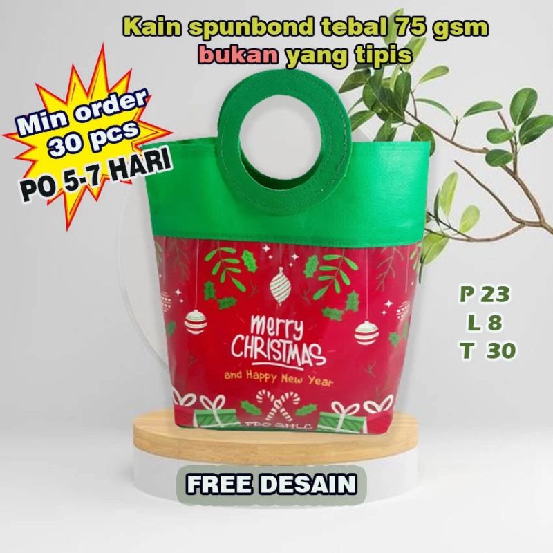 

Tas Natal Pegangan Bulat/Hampers Natal/Hadiah Natal 2023