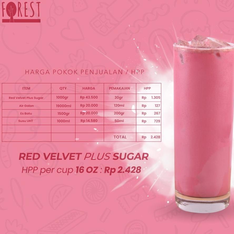 

Flash Sale - Bubuk Minuman RED VELVET Powder 1000g PLUS GULA - Forest Bubble Drink ..