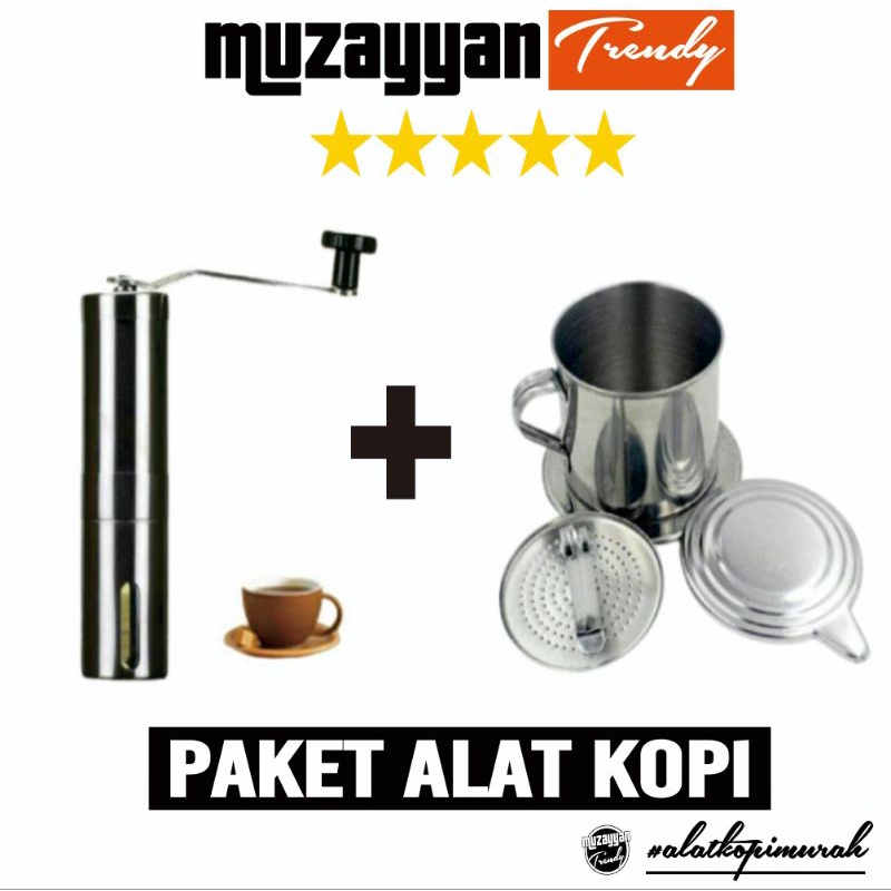 Paket Alat Kopi - Penggiling Kopi Grinder + Vietnam Drip
