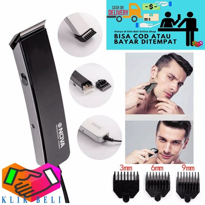 alat cukur rambut Cukur Rambut Elektrik Charger NEW NOVA NS 216 Alat Cukur Jenggot Kumis(X9B1) alat 