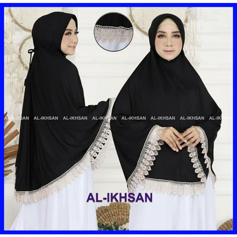 (COD) JILBAB INSTAN JUMBO SYAR'I AL-IKHSAN AISYA PRADA RENDA SULTAN Hijab Intsan Jersey hyget Premiu