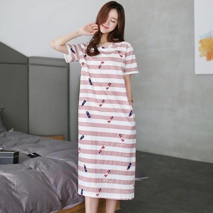 Melatistore_05 Santai Dress Import Daster Lucu Motif Korea Baju Tidur Wanita Limited Edition