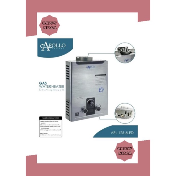 Water Heater Gas Apollo APL 125 6 LED