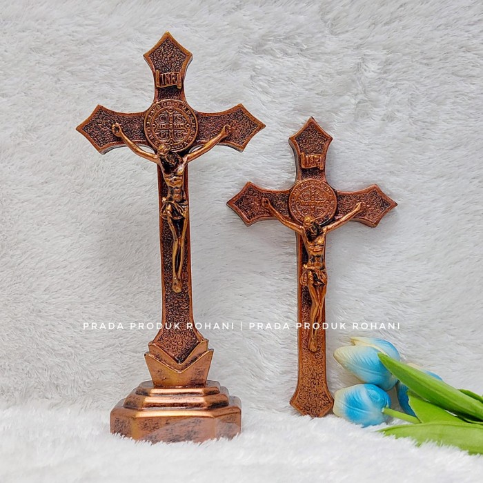 SALIB BENEDIKTUS TEMBAGA - SALIB DUDUK KATOLIK - SALIB GANTUNG