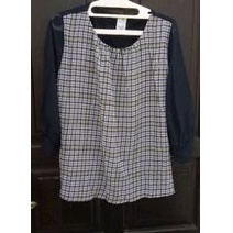 New Blouse Atasan Kombinasi Kotak Made in Japan