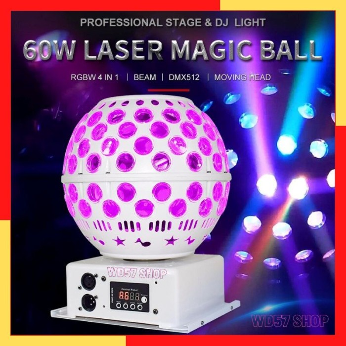 Lampu Disco Sorot Tembak Gantung Putar Proyektor LED Laser Magic Ball