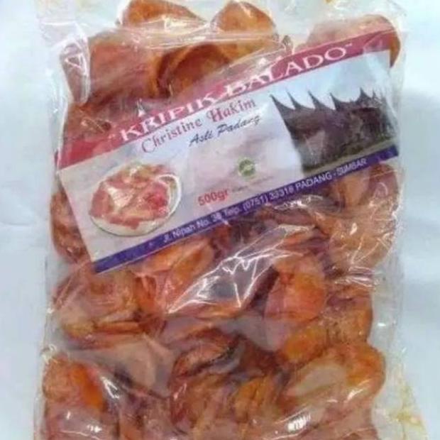 

Termurah Keripik Singkong Balado Bulat Christine Hakim 500gr / Keripik Sanjai Oleh-Oleh Khas Masakan Padang Best Seller