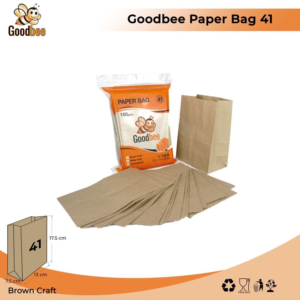 

Baru - Goodbee Paper Bag kode 41 - Brown Kraft - Kantong Kertas Goodbee 100pcs !!