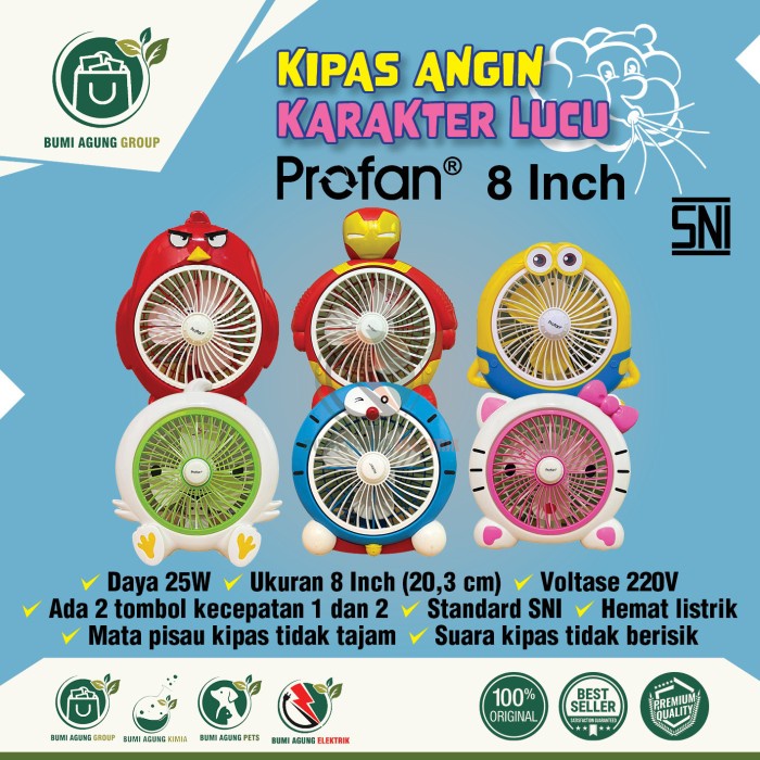 Sale Kipas Angin Karakter Portable Mini PROFAN Minion Doraemon Lucu Meja /KIPAS ANGIN MINI/KIPAS