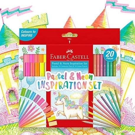 

BARANG TERBARU !!! FABER CASTELL PASTEL NEON INSPIRATION SET CONNECTOR PEN PENSIL WARNA - TERLARIS