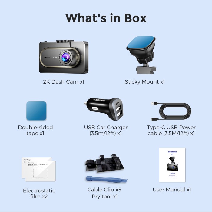 NEW AZDOME M27S DUAL CAMERA DASHCAM GPS WIFI DASH CAM MOBIL M27 ORIGINAL TERBARU