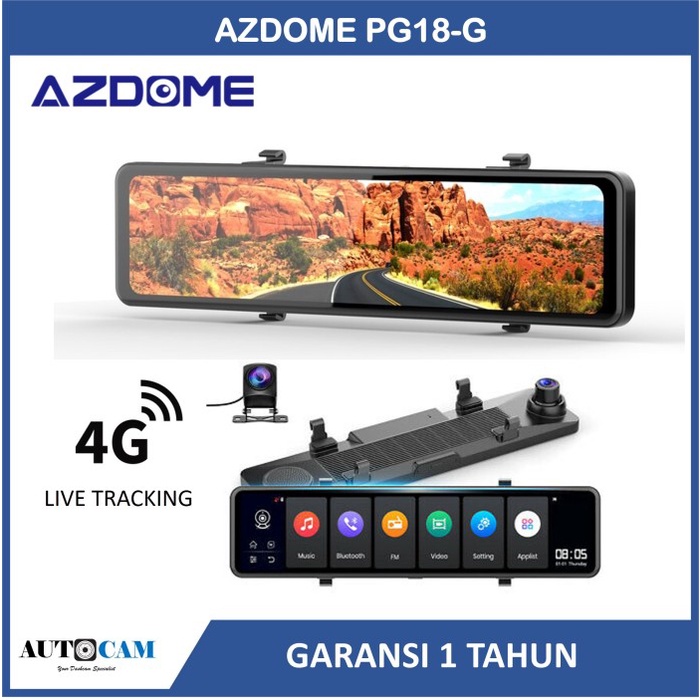 AZDOME PG18G 4G SMART MIRROR DASH CAM GPS DASH CAMERA