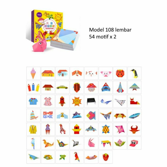 

Mainan Origami 3D Anak - Kertas Lipat Origami Anak Dengan BukuPetunjuk