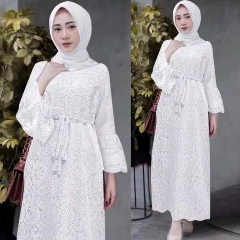 Big Sale G-O (Termurah)  Maxi Yasina/Maxi Brukat Tulang Corneli/Gamis Busui/Maxi Busui/Dress Busui/M