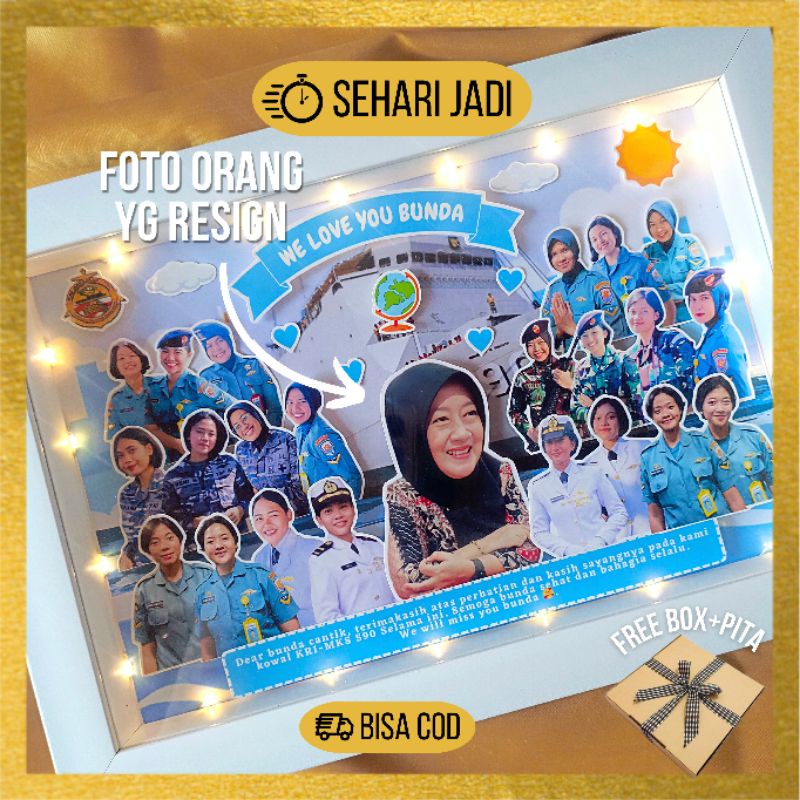 Scrapframe 3D Kado Perpisahan Farewell 34x25cm Ulang Tahun Pigura Besar