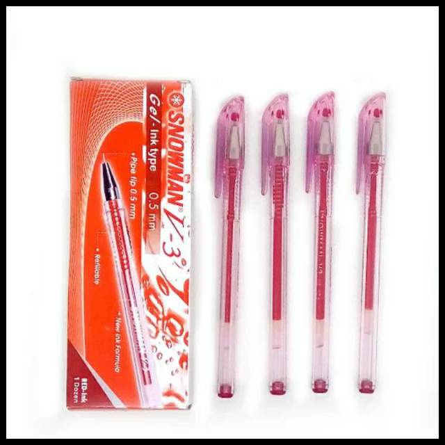

PULPEN / BALLPOINT SNOWMAN V-3 MERAH