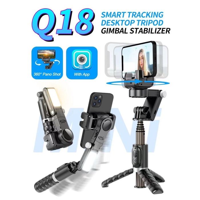 Tnw-Q18 Gimbal Stabilizer Handphone Stabilizer Tongsis Hp Bluetooth