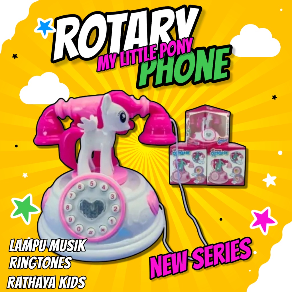 mainan telepon telpon telfon jadul mainan anak perempuan my rotary phone little kuda pony