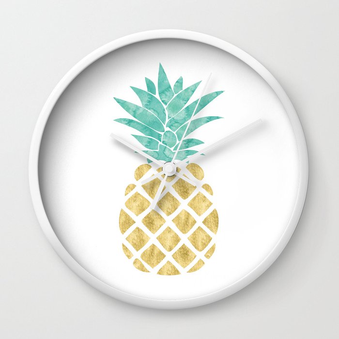 Jam Dinding Nanas Emas