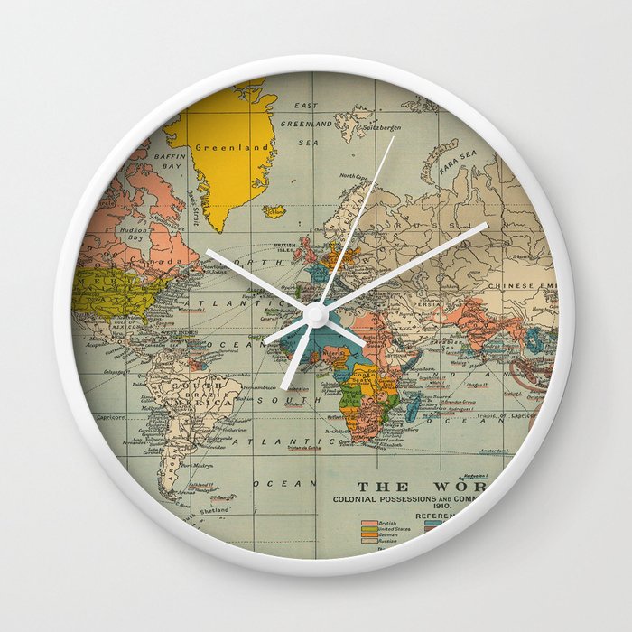 Jam Dinding peta dunia antik