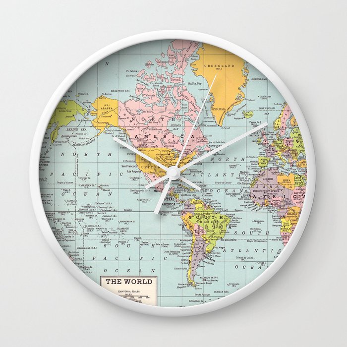 Jam Dinding Peta Dunia
