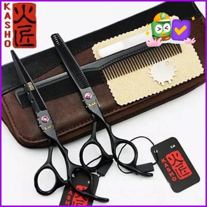 Set Gunting Rambut Kasho Kai Original Jepang / Gunting Sasak / Gunting