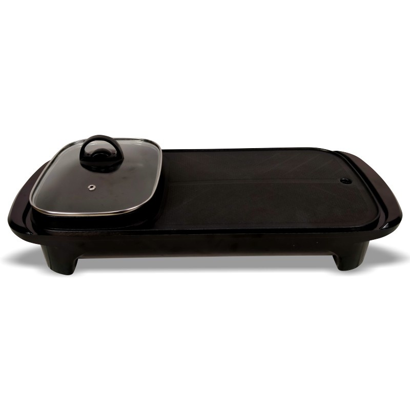 Kompor Panggangan Bbq Dan Hotpot Elektrik 2 In 1 Grill Bbq Hotpot Elektrik Anti Lengket Panggangan