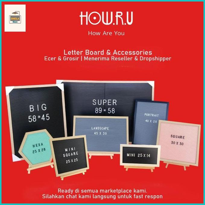 

Sheila store TERMURAH! Letter Board + Set Huruf HOW.R.U 30x30cm