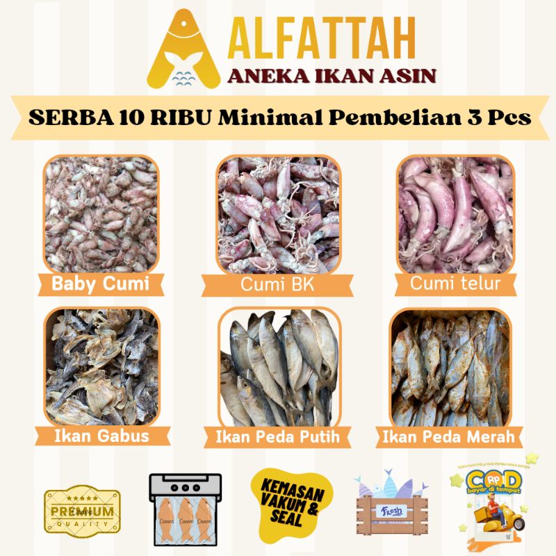 

(COD) IKAN ASIN SERBA 10 RIBU / MINIMAL CO 3 PCS / IKAN ASIN / IKAN MURAH