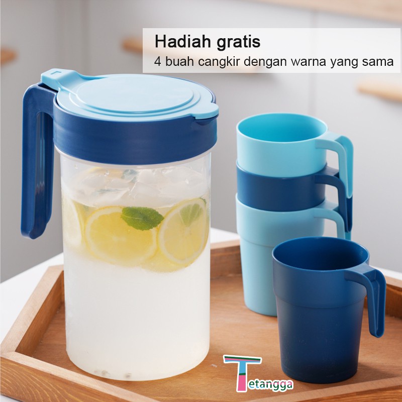 Set Teko Dan Gelas Plastik Cangkir Keramik Air Teko 4In1 Kaca Jaman Jadul Panas Tekoo Listrik Memasa