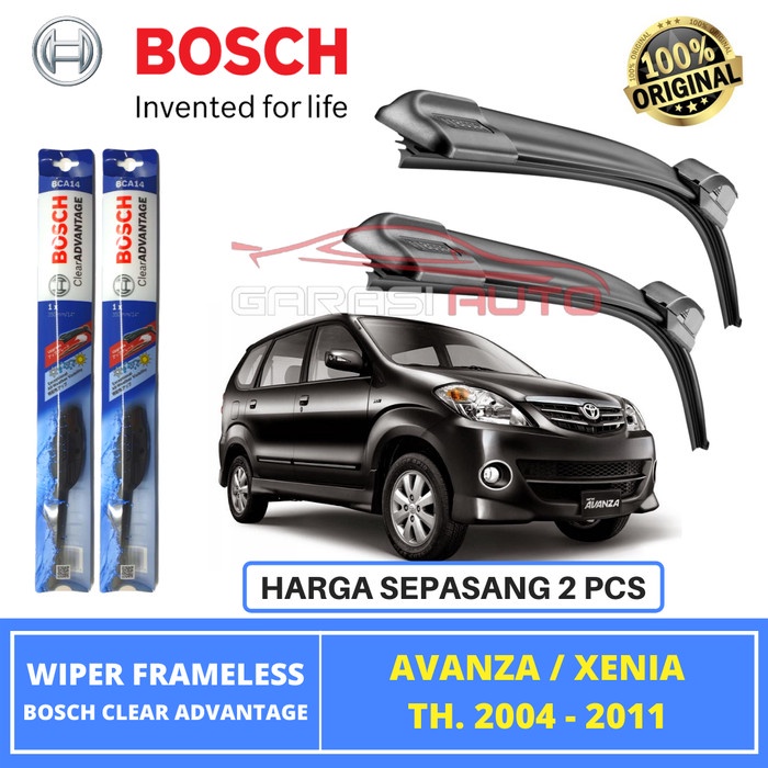 Wiper Avanza Xenia Lama Original Bosch Clear Advantage Karet Frameless