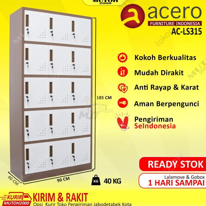

Big Sale Acero Ac-Ls315 Locker Besi 15 Pintu Loker Besi 15 Pintu Original