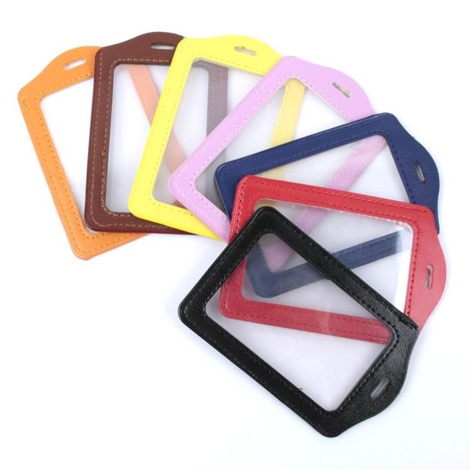 

AKASHMARKET !!! Jafso PU Kulit Badge ID Case Bening 2-muka 2 sisi - TERLARIS !