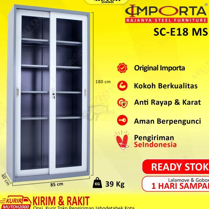 

New Sale Importa Sc-E18 Ms Lemari Arsip Besi 2 Pintu Sliding Kaca Pengiriman Cepat